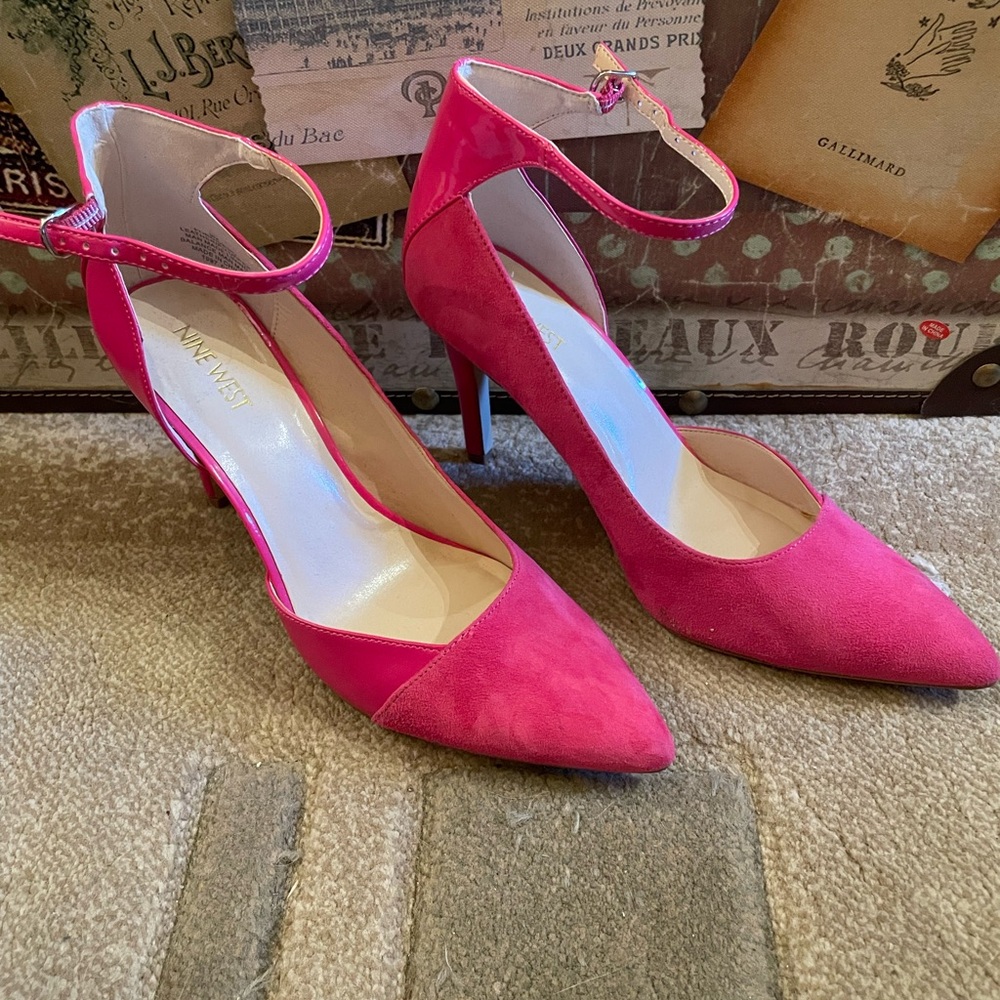 Nine West Fuchsia Ankle Strap Heels